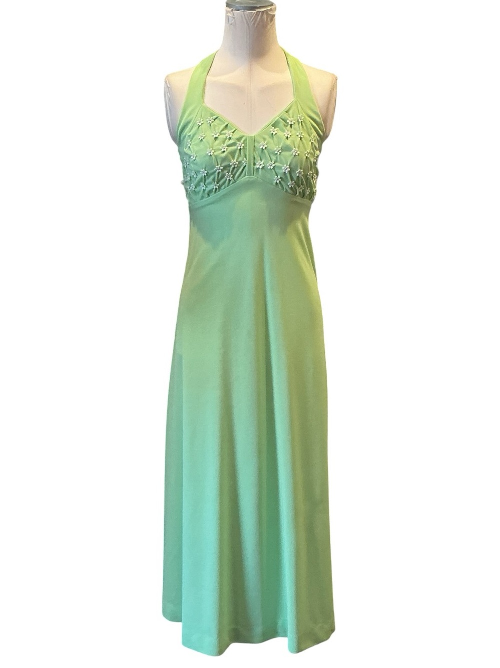 Vintage 70s Floral Empire Waist Maxi Dress
